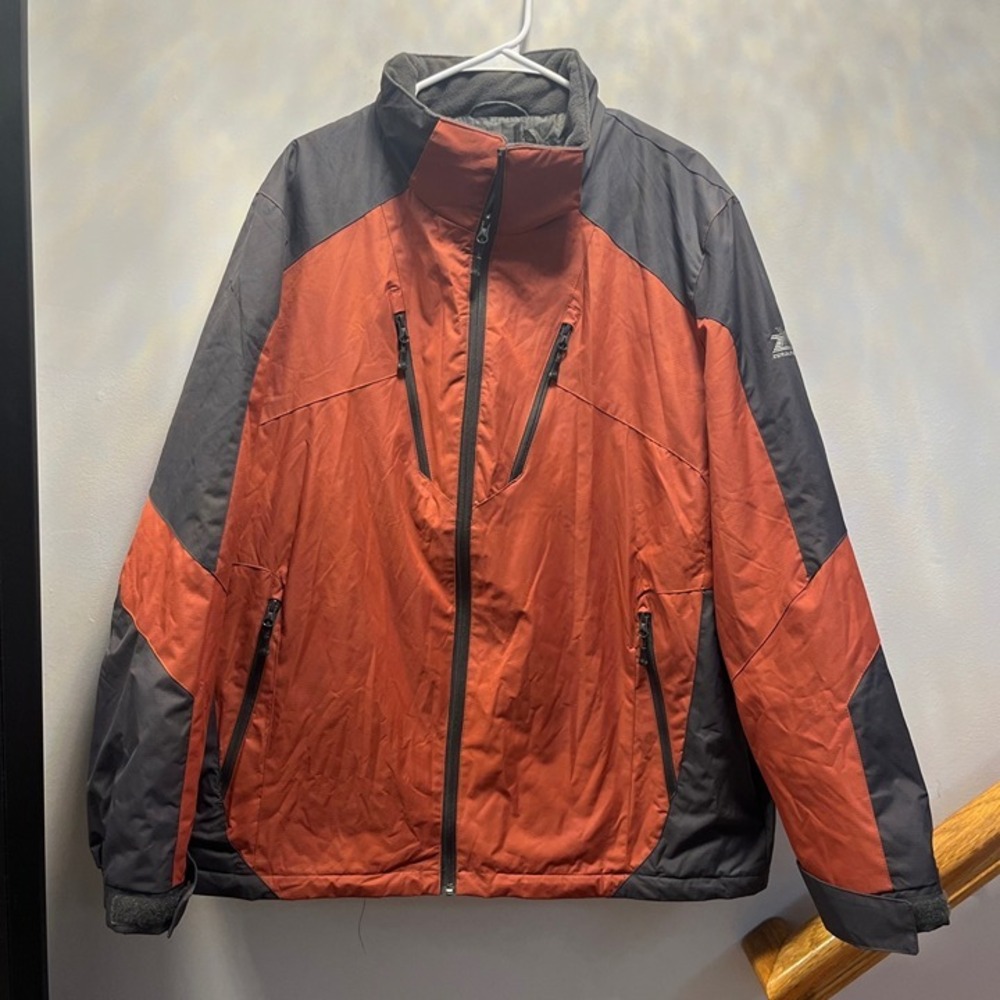 ZeroXposur Jacket Mens XXL Orange Gray Excellent Full Zip Colorblock Outdoor